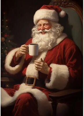 Inspired Living Vintage Santa Claus Canvas Print Christmas Wall Art For Holiday Home Decor 40x50cm v