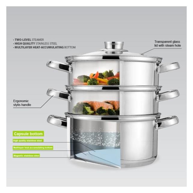 Maestro Garnek do gotowania 24cm 5 0L MR-2900-24 (Kochtopf, Edelstahl) (MR-2900-24)