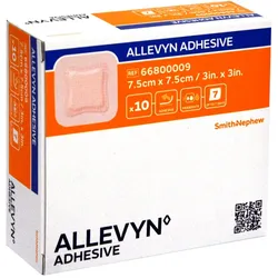 Allevyn Adhesive 7,5x7,5 cm haftende Wun 10 St