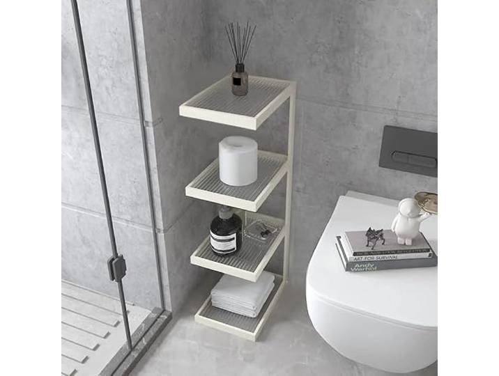 Weiwehome Schmales Organizer-Regal, moderner schmaler Beistelltisch Industrie Design, 2 Ablagen, platzsparend, vielseitig einsetzbar(White,35.4in*13.8in*7.9in)