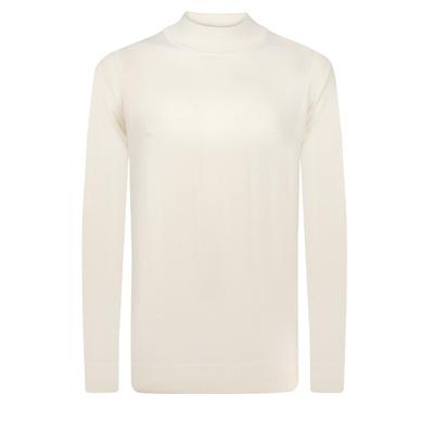 Rollkragenpullover FELIX HARDY "Halber Rollkragenpullover", Herren, Gr. XXL, weiß (ecru), 100% Baumwolle, hoch geschlossener Ausschnitt, Pullover Rollkragenpullover