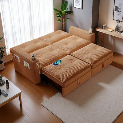 ZWYO HOSIMU "73.2"" Corduroy Convertible 2-in-1 Sofa Bed with Memory Foam (2-Seater)"