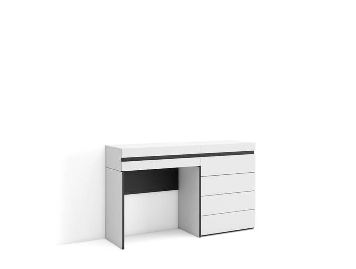 Coiffeuse effet bois blanc 127x35x75cm