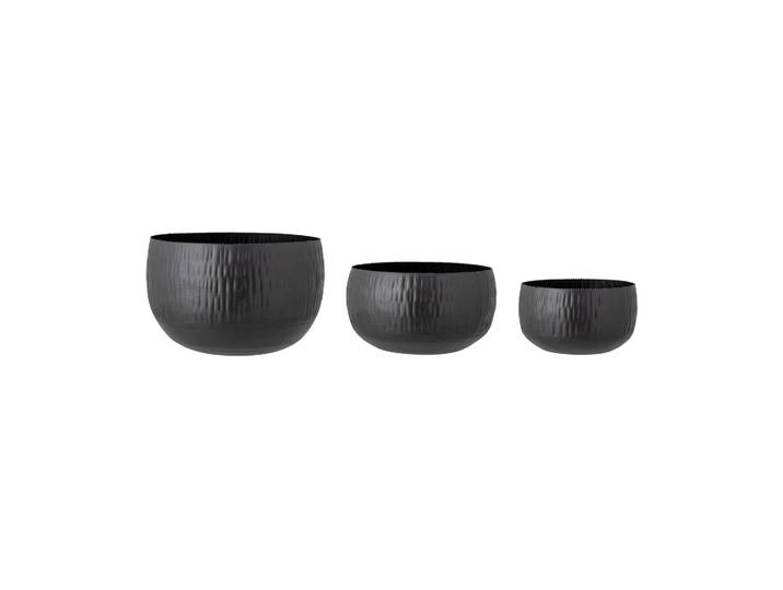 Bloomingville Abisha Blumentopf 3er Pack Schwarz