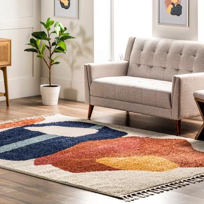 Nuloom Ashton Shaggy Contemporary Abstract Tassel Area Rug
