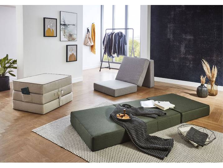 Sessel OTTO HOME Larry , grau, B:75cm H:45cm T:65cm, Sessel, Sessel, Sessel als Faltmatratze mit GästeSchlaffunktion