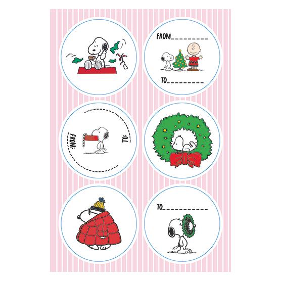 Braun + Company Weihnachtsetikett Snoopy Cool (4 Sticker) (4617-0152)