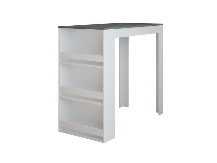 Vicco Bartisch Repose Weiß/Anthrazit 57 x 117 cm, Weiß, Anthrazit, Holzwerkstoff, Rechteckig, 57x106x117 cm, Esszimmer, Barmöbel, Bartisch