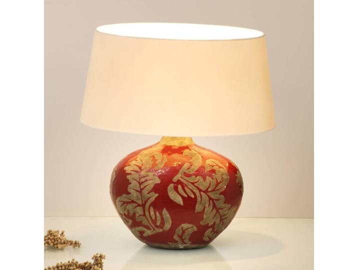 Holländer Tischlampe Toulouse, rot, für Wohn- / Esszimmer, Keramik