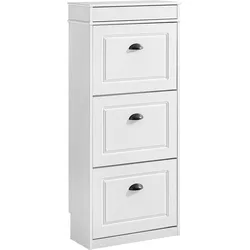 SCHUHSCHRANK mit 3 Klappen, Weiß 53x118x24cm