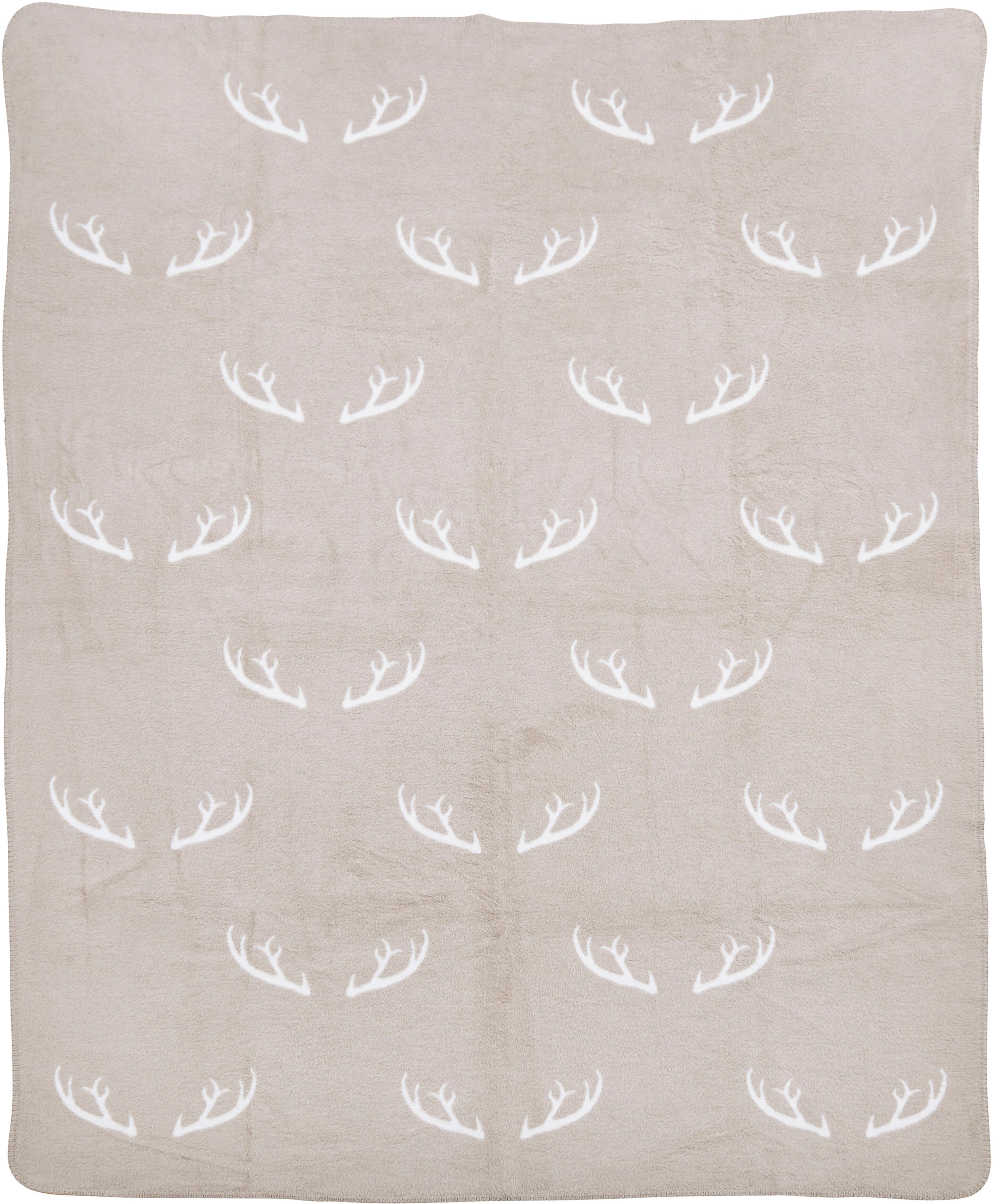 Wohndecke DONE. "ANTLER", beige, B:150cm L:200cm, Baumwolle, Polyacryl, Wohndecken, Wohndecke, Weiche Wohndecke im Doubleface-Look beige B/L: 150cm x 200cm