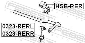Febest Lagerung, Stabilisator Hsb-Rer Hinterachse Für Honda