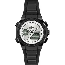 Digitaluhr LACOSTE "LC33", schwarz, silberfarben, Armbanduhren, Damen, Digitaluhr, Quarzuhr, Armbanduhr, Damenuhr, Herrenuhr, Silikonarmband, digital