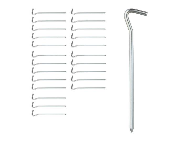 Zeltheringe rund 24er-Set Silber