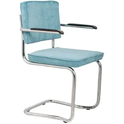 2er-Set Zuiver Freischwinger Ridge Rib Klink Stoff Blau Blue