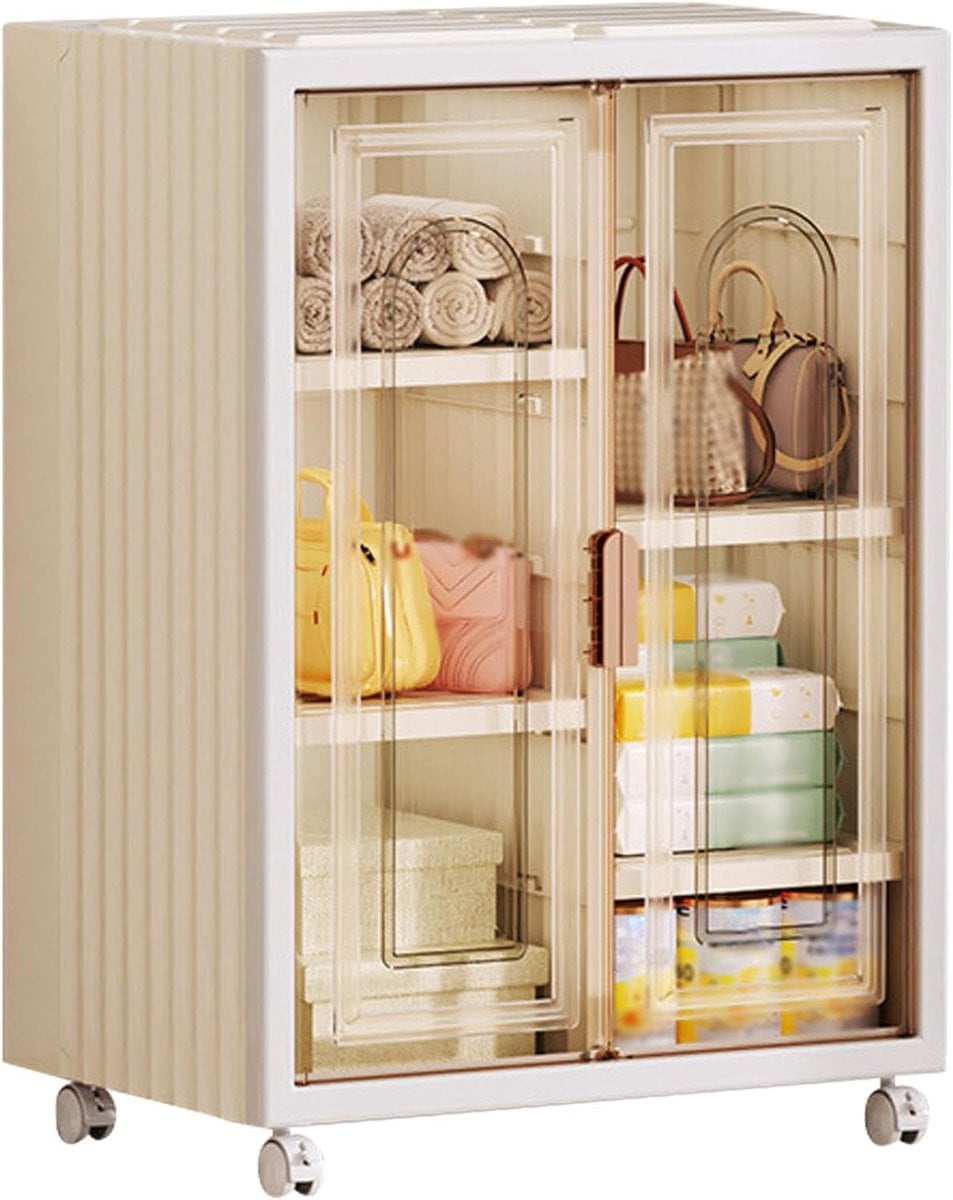 Opvouwbare Kledingkast met Wielen - Stapelbare en Modulaire Opbergkast - B/D/H: 70 x 47 x 98 cm