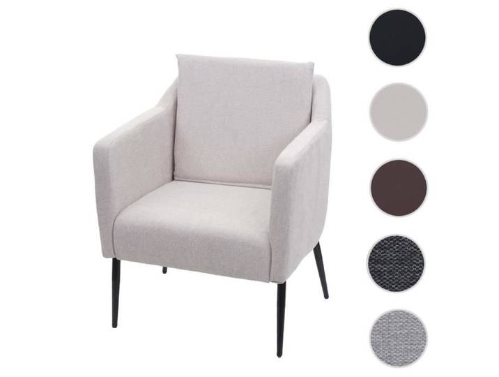 Fauteuil de salon HWC-H93a Tissu/Textile crème-beige