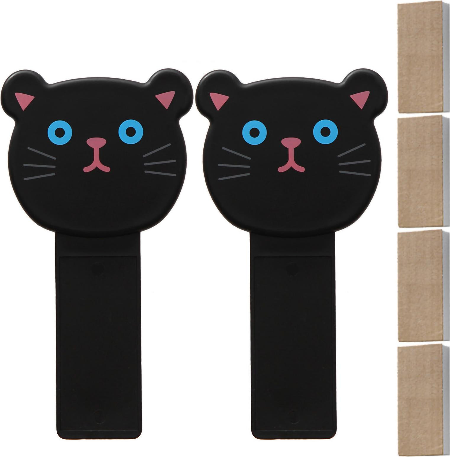 Cocosity Set van 2 Cartoon Dekselheffers met Zwarte Kat Design voor de Badkamer