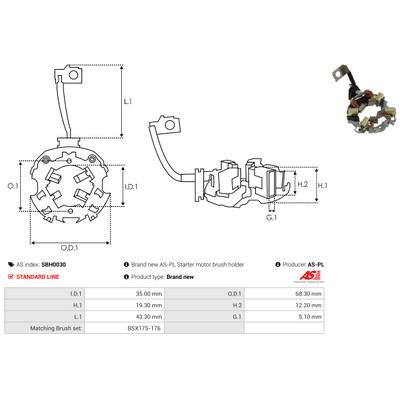 AS-PL Halter, Kohlebürsten SBH0030