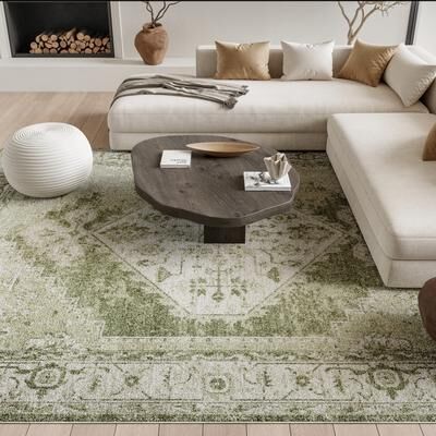 Nourison Abby Machine Washable Indoor only Persian Distressed Area Rug