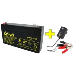 AGM BLEI AKKU BATTERIE 6V 1,2Ah kompatibel für USV BLEIGEL GEL + LADEGERÄT 6V