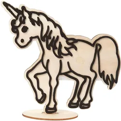 4x Creativ Company Holzartikel Einhorn 19 cm