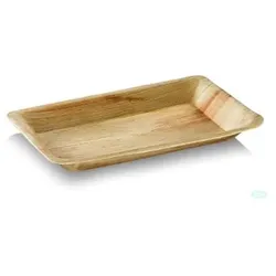Ekoe Rechteckiger Teller aus kompostierbarem Palmblatt 24x15 cm 25 Stk