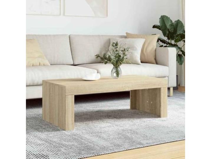 HEFZGDB Couchtisch Sonoma-Eiche 102x50x36 cm Holzwerkstoff mit Stabiler Tischplatte für Wohnzimmer, modernes Design, feuchtigkeitsbeständig, pflegeleicht und langlebig
