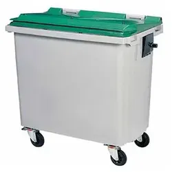 KOROK Müllcontainer Rossignol 660 L Kunststoff grau/grün ohne Schiene, mit 4 Rädern