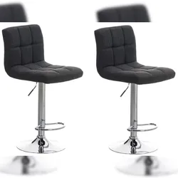 CLP 2er Set Barhocker Peru Stoff dunkelgrau