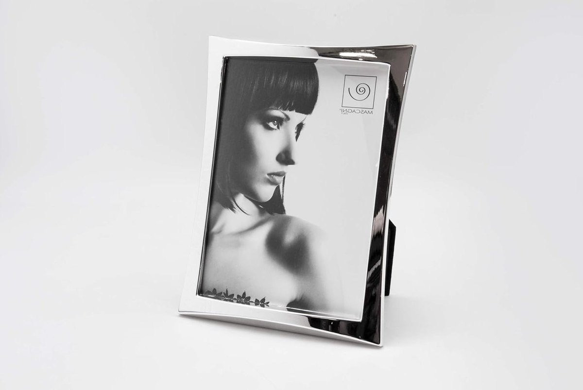 Mascagni fotolijst van metaal in zilverkleurig met Italiaans design, 20 x 25 cm