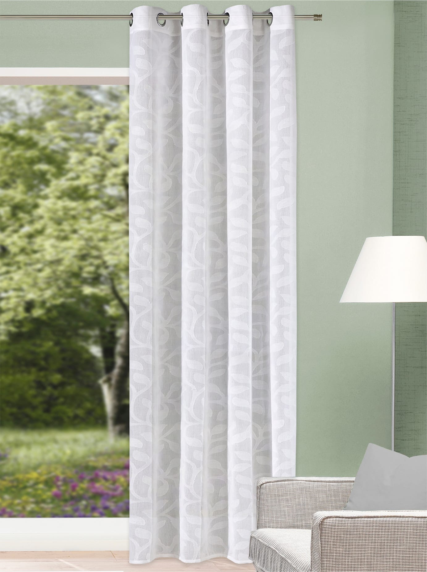 Gardine HEINE HOME, weiß, B:140cm H:245cm, Polyester, Gardinen, Gardine