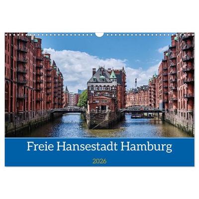 Freie Hansestadt Hamburg (Wandkalender 2026 DIN A3 quer), CALVENDO Monatskalender