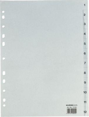 Schäfer Shop Select Recycling-Register DIN A4, Zahlen 1-12, einzeln