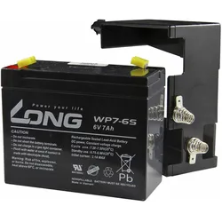 Kung Long, Versorgungsbatterie, Blei Gel Akku mit Adapter für Elektronen-Blitzleuchte Horizont Tele-Blitz 6V 7Ah (7 Ah, 6 V)
