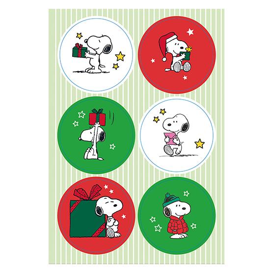 Braun + Company Weihnachtsetikett Snoopy Big Present (4 Sticker) (4617-0150)