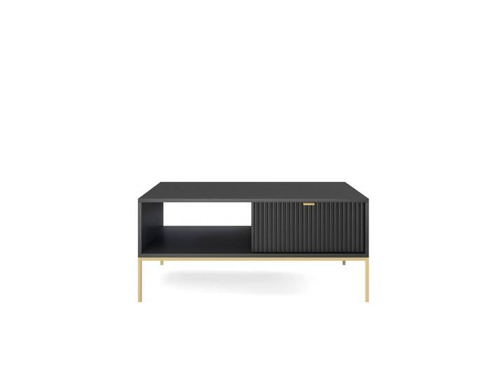 MOEBLO Couchtisch Light L104 (Eleganter Wohnzimmertisch mit dekorativ gerillter Front, Sofatisch, Beistelltisch, Kaffeetisch), (HxBxT):46x104x68cm
