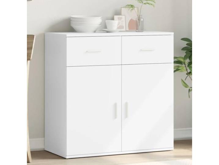 HEFZGDB Robustes Sideboard mit hoher Stabilität und Feuchtigkeitsbeständigkeit in modernem Sideboard Design und großer Ablagefläche, Weißes aus Holzwerkstoff für Wohnzimmer