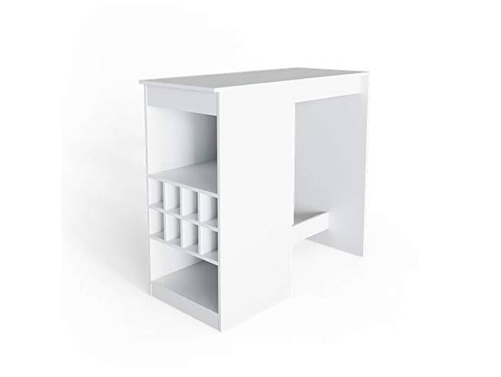 Vicco Bartisch Ross, Weiß, 115 x 50 cm geeignet als Ess- oder Stehtisch mit offenen Regalfächern