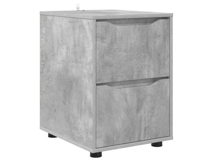 Favemtsl Aufbewahrungsschrank Beton Grau 40 x 48 x 57 cm Holzwerkstoff Kompakter Nachttisch für Wohnzimmer und Schlafzimmer, 2 Staufächer mit sanftem Auszug und stabiler Standfestigkeit.