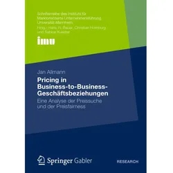 Pricing in Business to Business Geschäftsbeziehungen, Fachbücher von Jan Allmann
