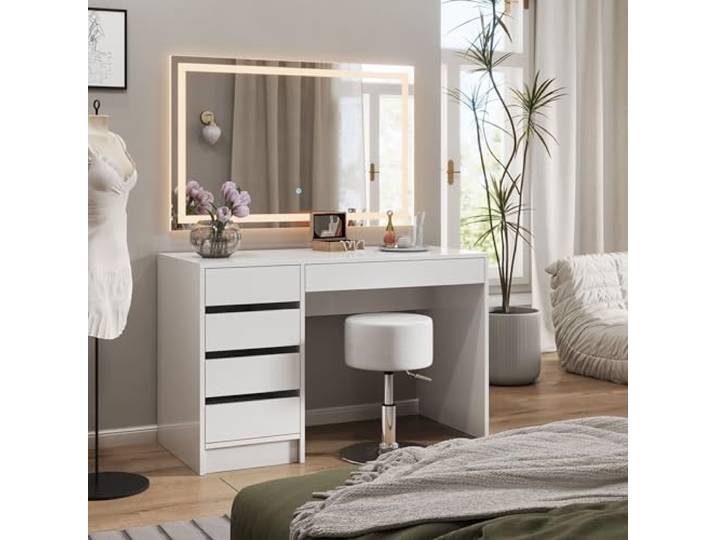 Vicco Kaptafel set met kruk Sherry , Wit 120 cm