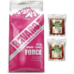 Josera Bavaro Force 28/16 18kg + Leckereien Wild Farm 2x500g
