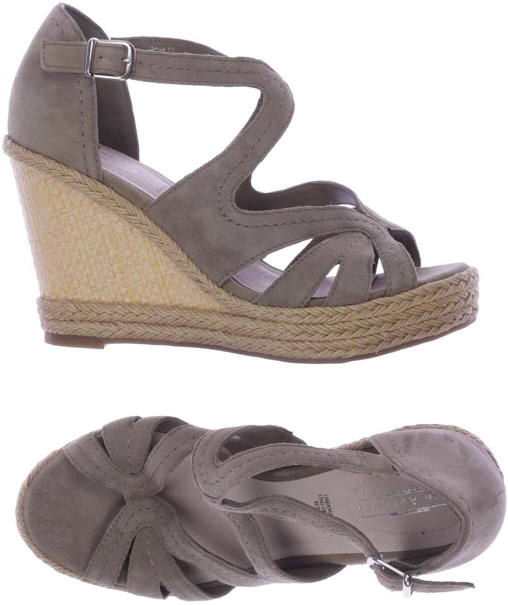 5th Avenue Damen Sandalen, Grau, Gr. EU 37, Leder - Second Hand