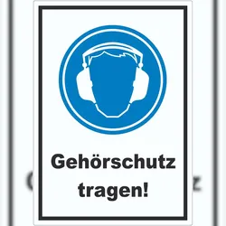 HB-Druck Gehörschutz tragen Aufkleber A9 (37x52mm)