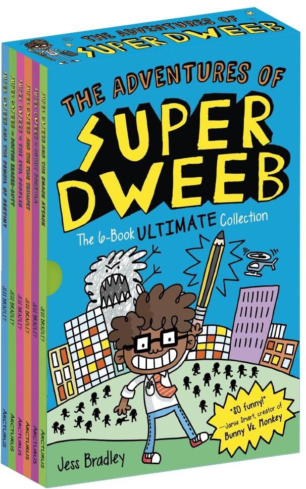 Arcturus Adventures of Super Dweeb 6 Book Set by Jess Bradley – Ultimate Funny Graphic Adventure Collection for Kids
