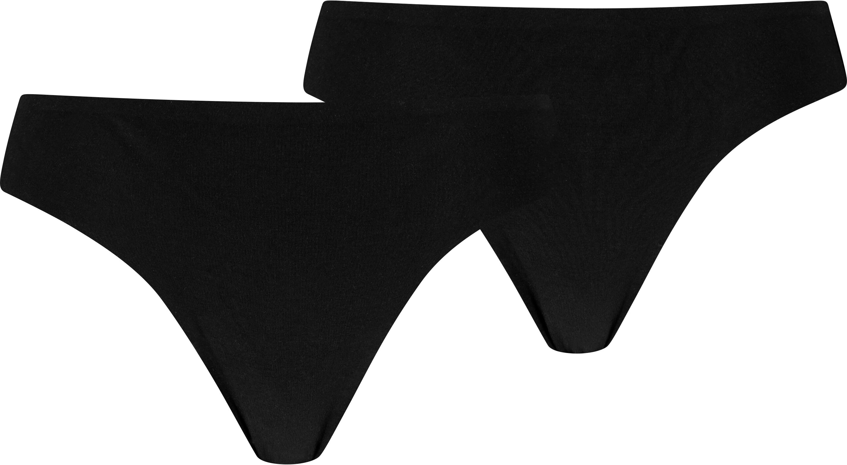 String PUMA "PUMA WOMEN INVISIBLE COTTON STRINGS 2P", Damen, Gr. XL, Jersey, schwarz, Jersey, Obermaterial: 88% Baumwolle, 12% Elasthan, körpernah, Unterhosen String, nahtlose Ränder für eine unsichtbare Passform schwarz XL, Jersey
