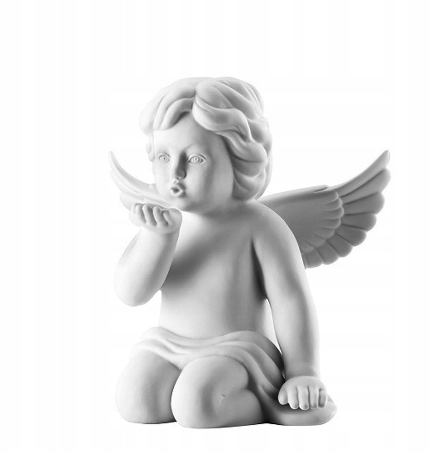 Grote porseleinen engel decoratie voor op tafel, 15 cm