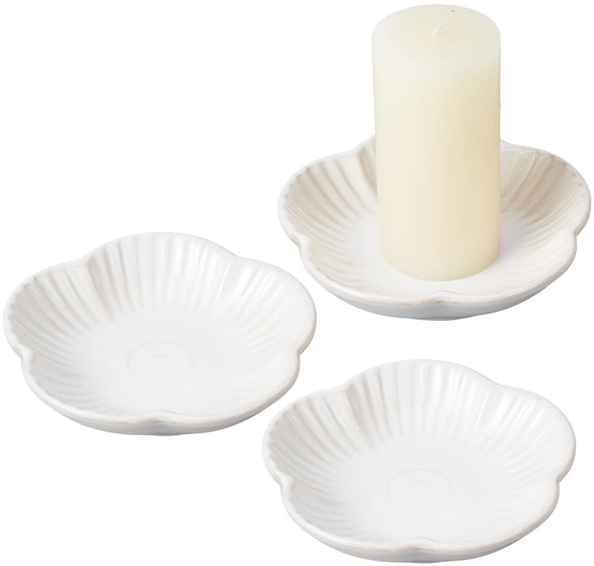 Set van 3 decoratieve keramieken kaarsenhouders