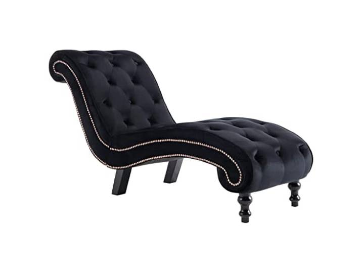 vidaXL Chaiselongue Schwarz Samt